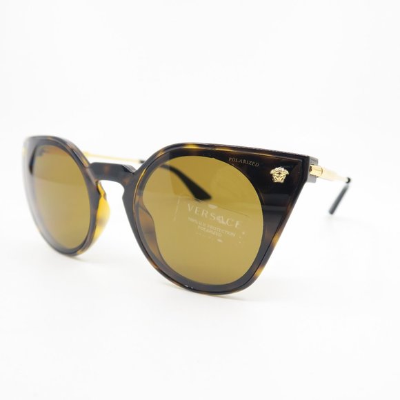 Versace Mod. 4410 108/83 60mm Havana-Brown Polarized New Woman's Eyeglasses. - Picture 4 of 8